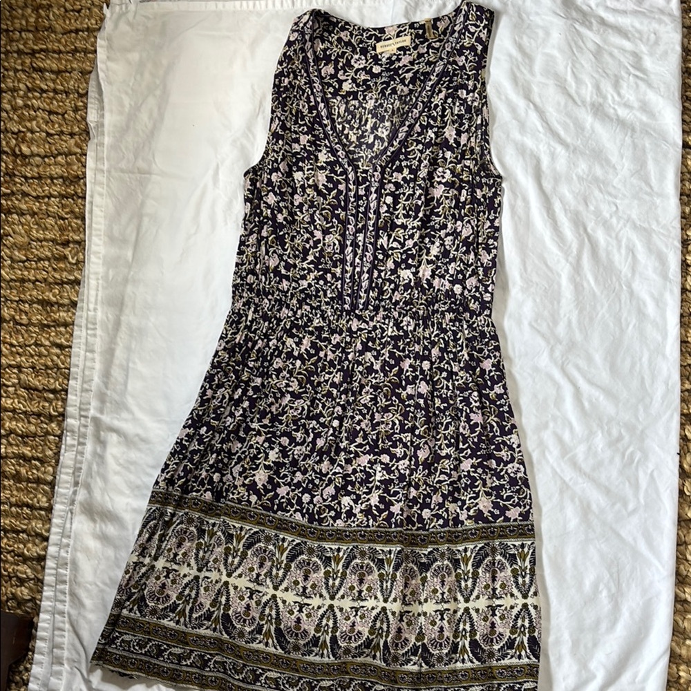 Rebecca Taylor Black and White Sleeveless V-Neck Sundress